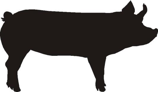 Large White Pig Silhouettes