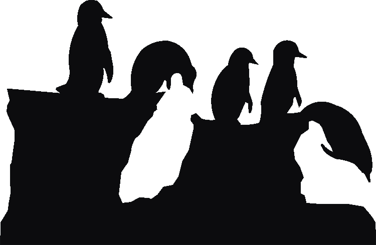 Polar Penguins Silhouettes