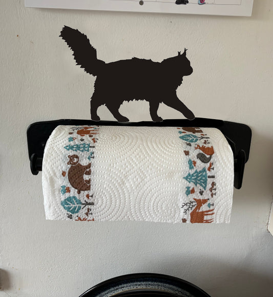 Maine Coon Wall Mounted Kitchen Roll Holder