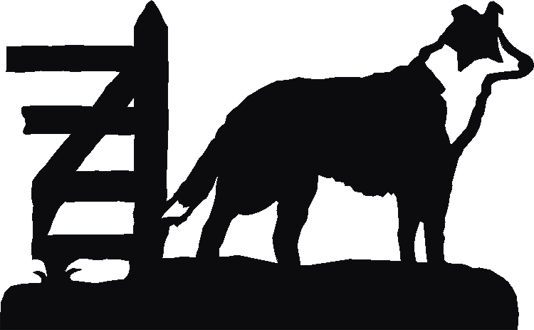 Collie Standing Rosette Runner