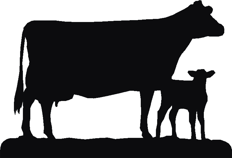 Cow and Calf Silhouettes