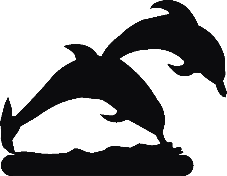 Dolphin Pair Silhouettes