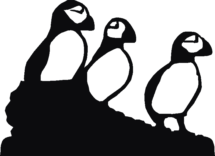 Puffins Silhouettes