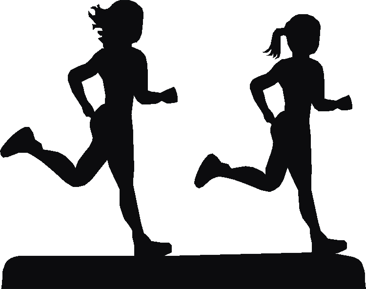 Runners Women Pair Silhouettes