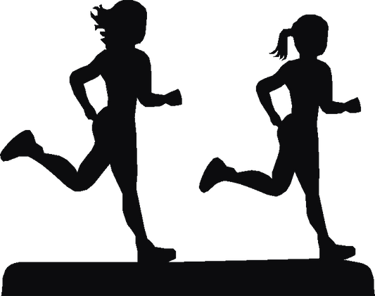 Runners Women Pair Silhouettes