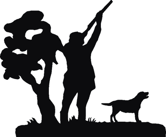 Shooting with One Labrador Silhouettes