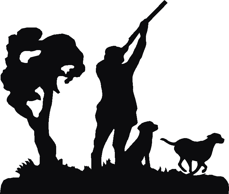 Shooting with Two Labradors Silhouettes