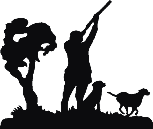 Shooting with Two Labradors Silhouettes