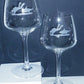 Pheasant Flying Wine Glasses